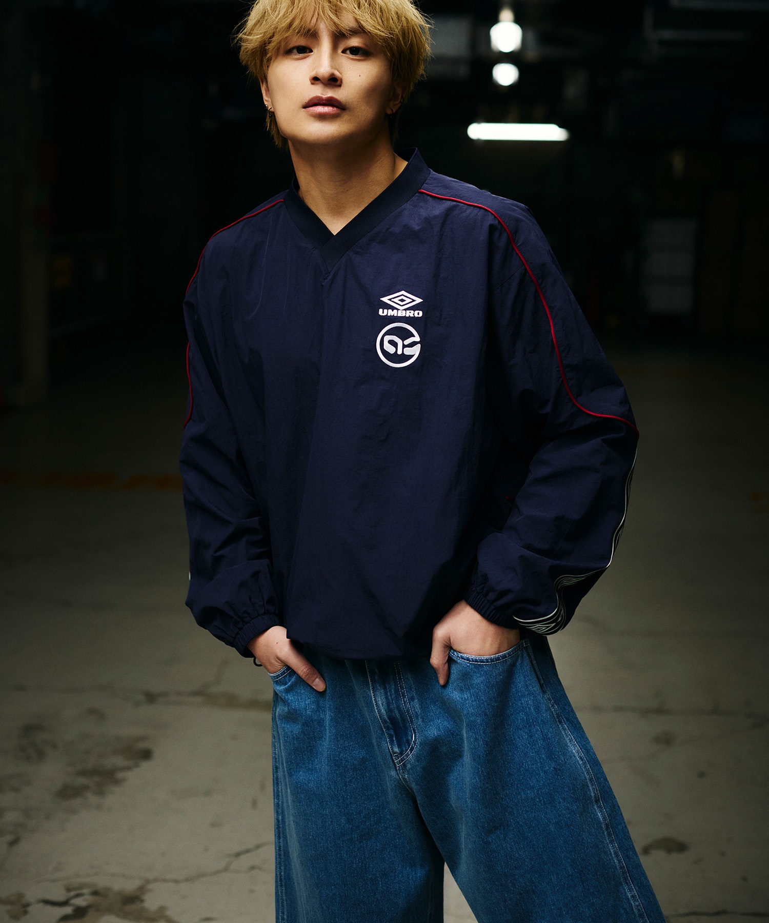 UMBRO アンブロ × ALAN SHIRAHAMA デニムショーツ UM26SSAL-PT03(BLACK-M)