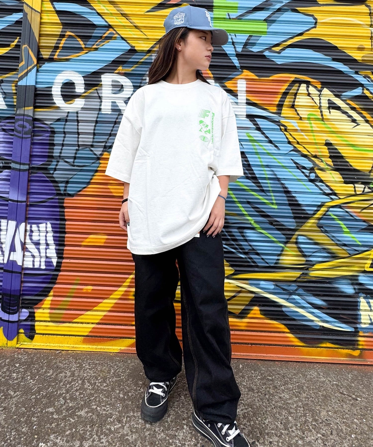 FORGET NEVER フォーゲットネバー コラボレーション 半袖 Tシャツ メンズ バックプリント 263OO1ST944FN ムラサキスポーツ限定(WHT-M)