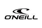 O'Neill logo featuring the brand name with a circular wave emblem on a dark background