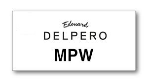 White business card displaying the name Edward Delpero with MPW in bold beneath.