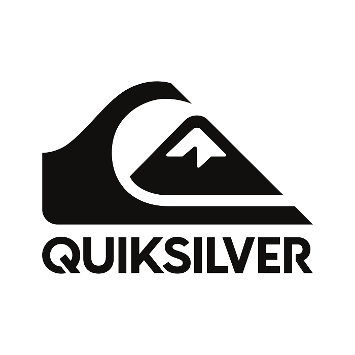 Quiksilver brand logo: stylized wave and mountain icon with the word QUICKSILVER beneath